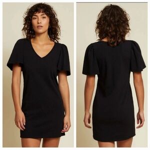 Nation LTD  Mallory Flutter Sleeve Dress in Jet Black Sz M